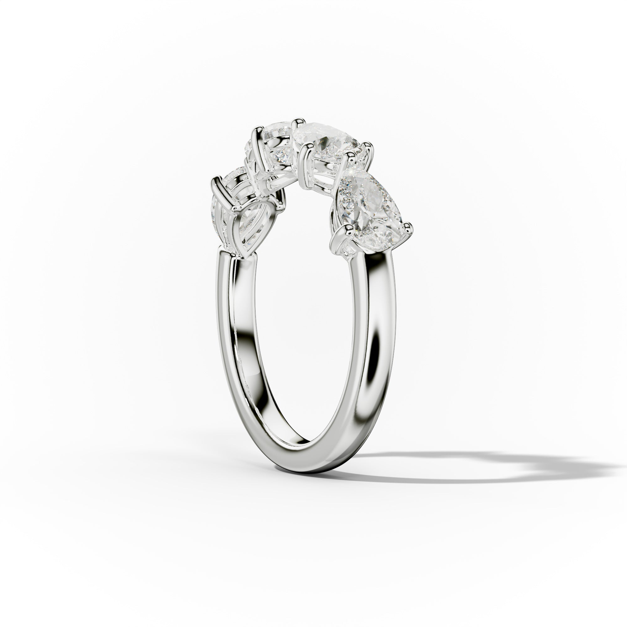 2.0 Carat East West Pear Shape Diamond Anniversary Band
